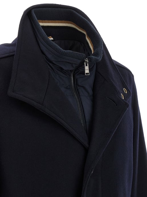Boss Black H-Coxtan winterjas effen donkerblauw wol normale fit - Image 4