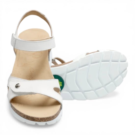 Panama Jack Dames Wedge Witte Leren Plateausandalen - Sulia B1 - Image 6