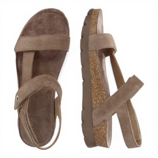 Panama Jack Dames Wedge Stone Grey Suède Leren Sandalen - Selma B18 - Image 5