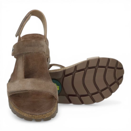 Panama Jack Dames Wedge Stone Grey Suède Leren Sandalen - Selma B18 - Image 6