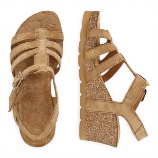 Panama Jack Dames Wedge Heel Bark Bruine Suède Leren Sandalen - Vero B1 - Image 4