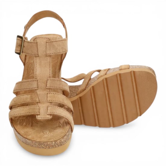 Panama Jack Dames Wedge Heel Bark Bruine Suède Leren Sandalen - Vero B1 - Image 6
