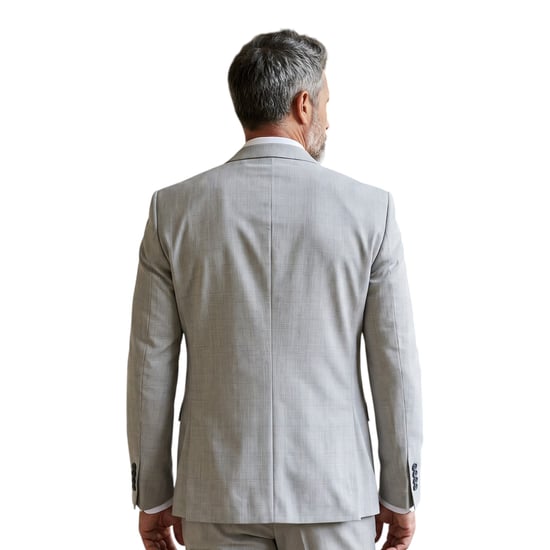 Men's Grey 3 Piece Prince Of Wales Check Tailored Fit Formal Suit - IM31 - Image 6