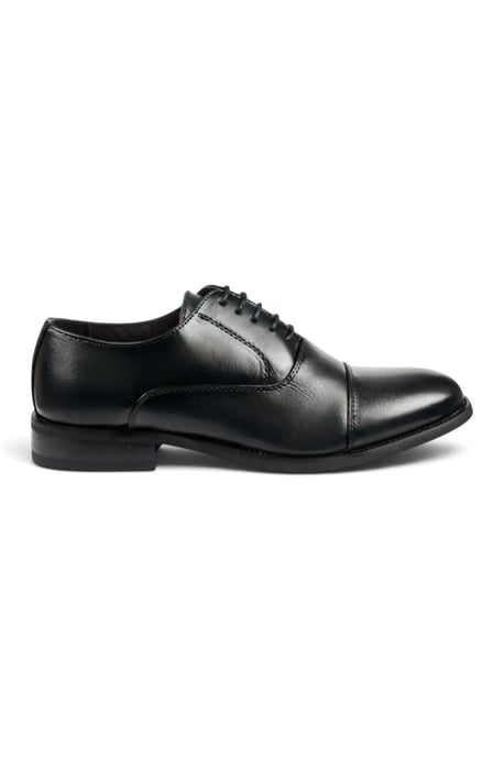 Men's Black Cap-Toe Oxford Lace-Up Dress Shoes - N103212 - Image 1