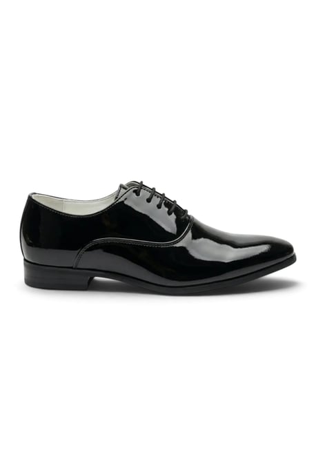 Heren Zwarte Formele Patenten PU Leren Oxford Dresschoenen - M64340 - Image 1