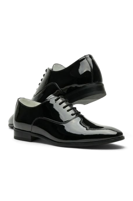 Heren Zwarte Formele Patenten PU Leren Oxford Dresschoenen - M64340 - Image 2