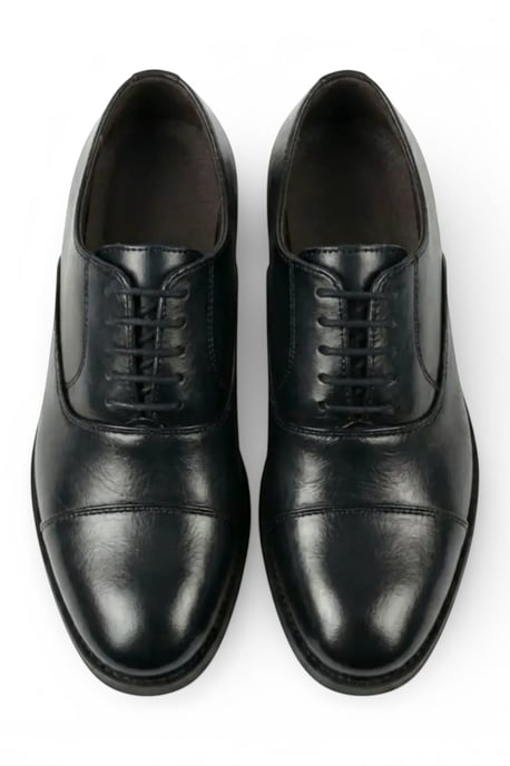 Herrars svarta cap-toe oxford snörskor i patenterad glans - N103212 - Image 4
