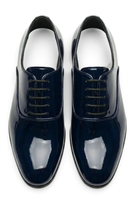 Heren Marineblauwe Formele Patenten PU Leren Oxford Dresschoenen - M64340 - Image 4