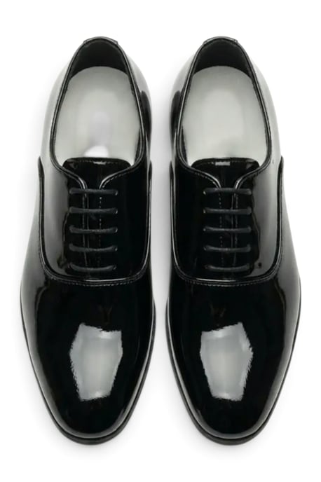 Heren Zwarte Formele Patenten PU Leren Oxford Dresschoenen - M64340 - Image 4