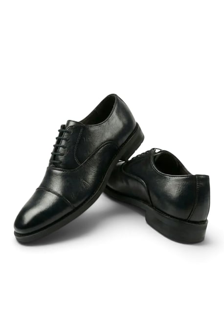 Men's Black Cap-Toe Oxford Lace-Up Dress Shoes - N103212 - Image 4