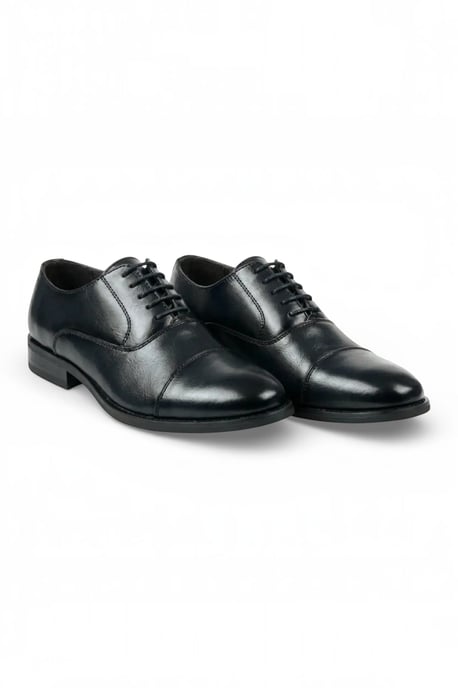 Herrars svarta cap-toe oxford snörskor i patenterad glans - N103212 - Image 5