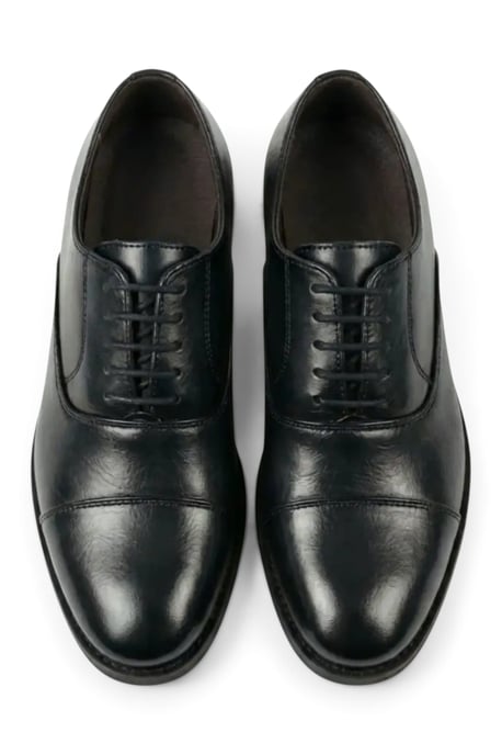 Men's Black Cap-Toe Oxford Lace-Up Dress Shoes - N103212 - Image 5