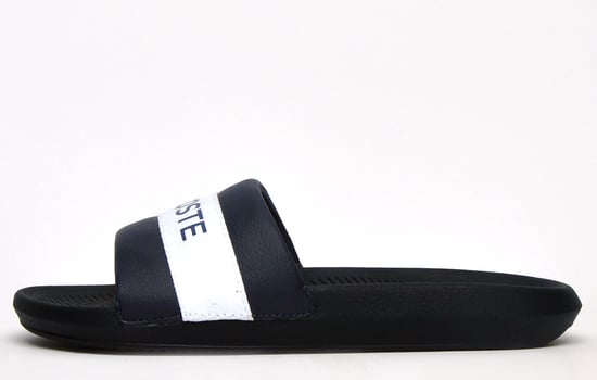Men's Lacoste Croco Slide Sandals in Navy - Image 1