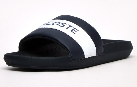 Men's Lacoste Croco Slide Sandals in Navy - Image 2