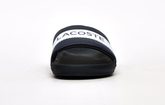 Men's Lacoste Croco Slide Sandals in Navy - Image 5