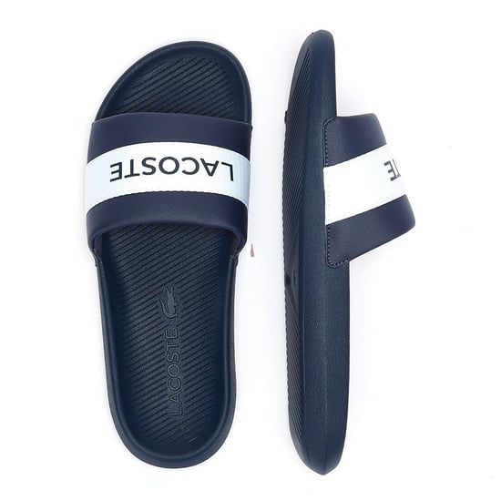 Men's Lacoste Croco Slide Sandals in Navy - Image 6
