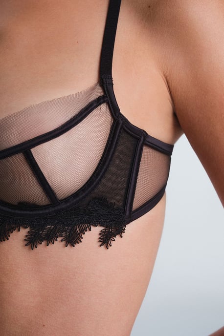 Embroidered Lace Underwired Bra - Image 2