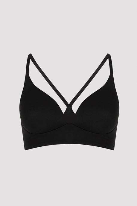 Solid Knit Bralette, Adjustable Straps - Image 5