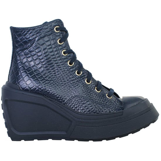 Converse Chuck 70 De Luxe Hi Womens Navy Patform Wedges - Image 1