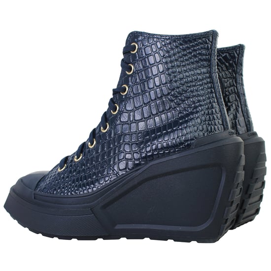 Converse Chuck 70 De Luxe Hi Womens Navy Patform Wedges - Image 3