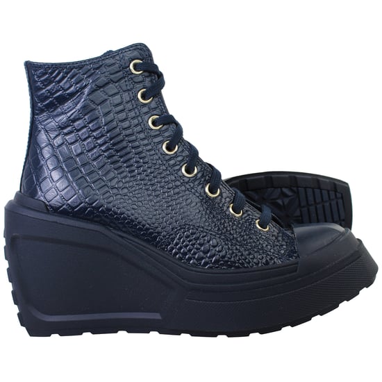Converse Chuck 70 De Luxe Hi Womens Navy Patform Wedges - Image 4