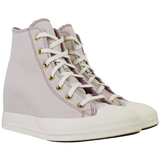 Converse Chuck Taylor Wedge Hi Womens Dust Pink Plimsolls - Image 2