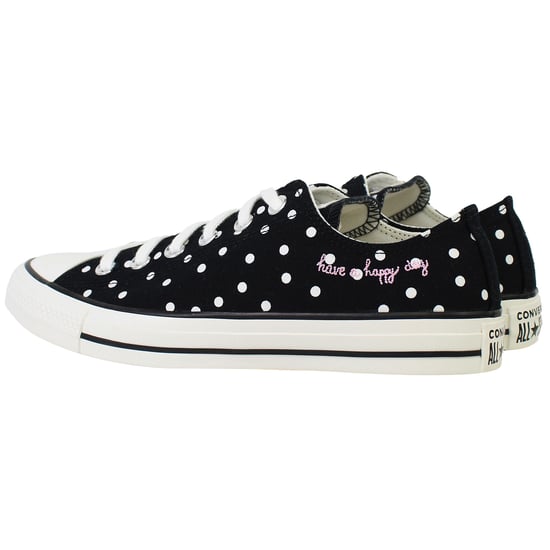 Converse Chuck Taylor All Star Polka Dots Womens Black Plimsolls - Image 3