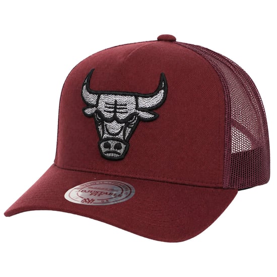 Mitchell & Ness NBA Chicago Bulls Melange Logo Trucker Burgundy Cap - Image 1
