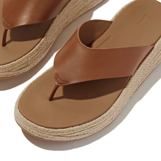 FitFlop Dames F-Mode Espadrille Leer Flatform T/Post Sandalen - Image 5