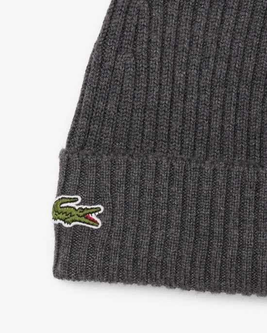 Logo Detail Beanie in Charcoal - Image 3