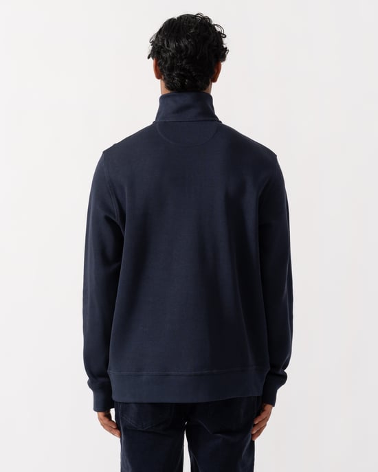 Regular Fit Long Sleeve Logo Detail Sweatshirt in Navy - Image 2