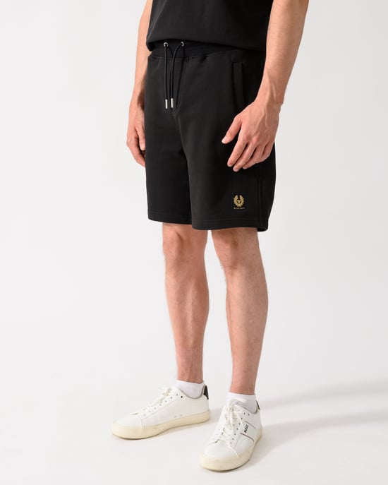 Relaxed Fit Logo Detail Shorts in Black - Image 2