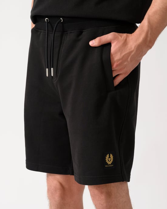 Relaxed Fit Logo Detail Shorts in Black - Image 3