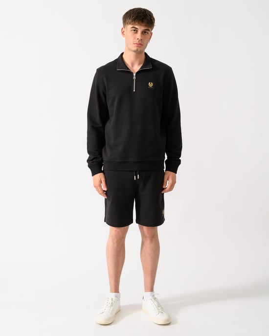 Relaxed Fit Logo Detail Shorts in Black - Image 4