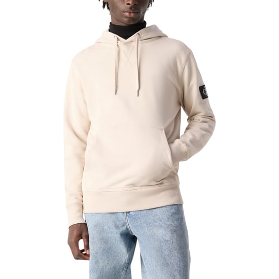 Calvin Klein Mens Hoodies USXOPTU1HZ1 Logo Badge Classic Fleece Pullover New Top - Image 1
