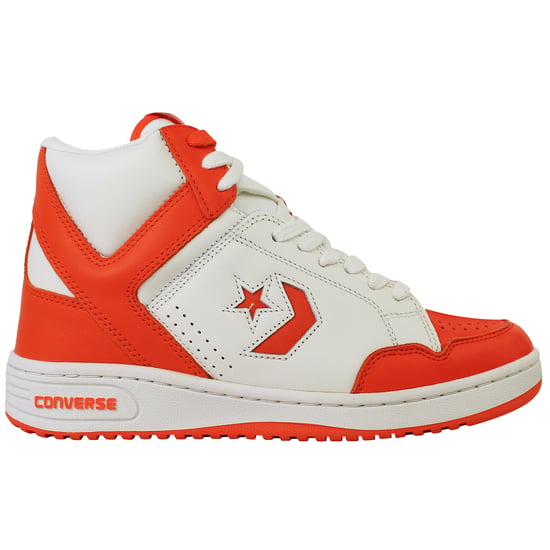 Converse Weapon Mid Unisex White/Orange Trainers - Image 1
