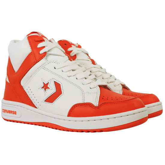 Converse Weapon Mid Unisex White/Orange Trainers - Image 2