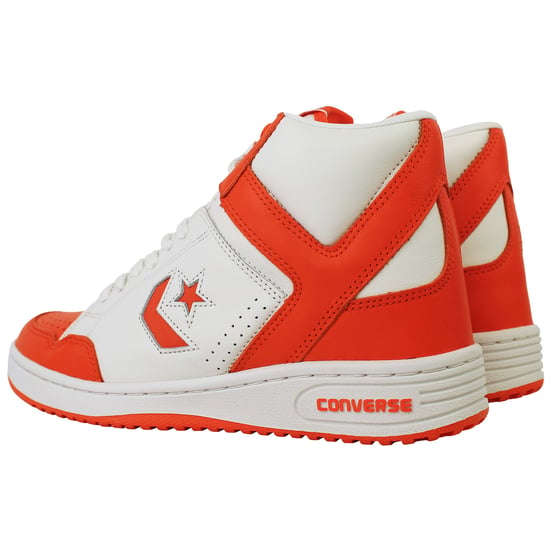 Converse Weapon Mid Unisex White/Orange Trainers - Image 3