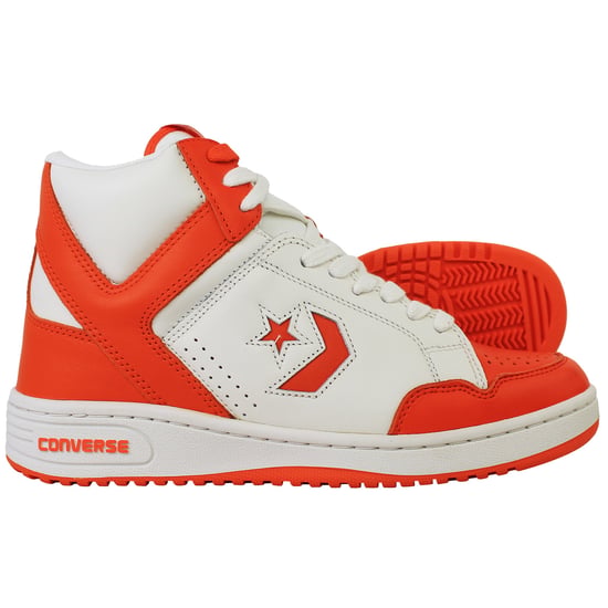 Converse Weapon Mid Unisex White/Orange Trainers - Image 4