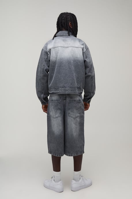 Extreme Distressed Longline Denim Jorts - Image 2