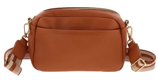 Womens Stylish Crossbody Bag Brooke Multi Compartments Zip Fastening tan - Image 1