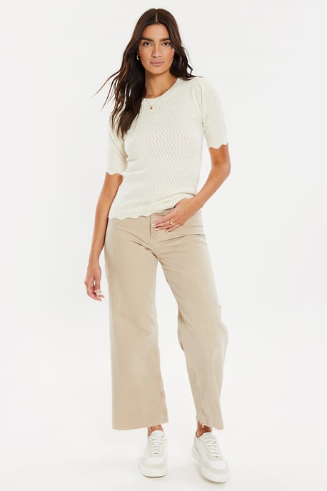 Stone 'Auckland' Pointelle Knitted T-Shirt - Image 3