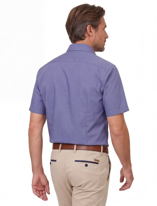 Strijkvrij overhemd Venti comfort fit blauw met borstzak - Image 2