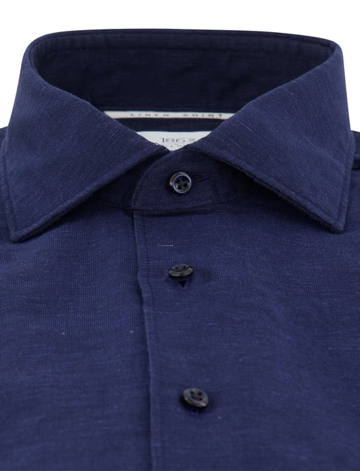 Overhemd Eterna Modern fit donkerblauw korte mouw - Image 3