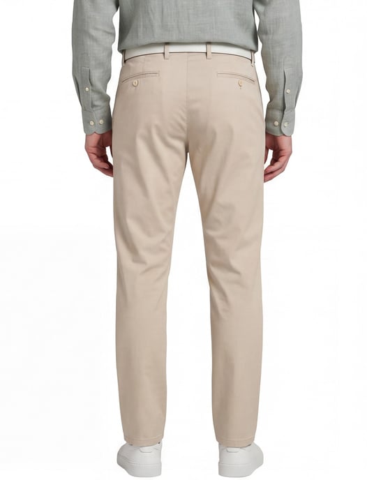 Effen beige Meyer katoenen broek katoen - Image 2