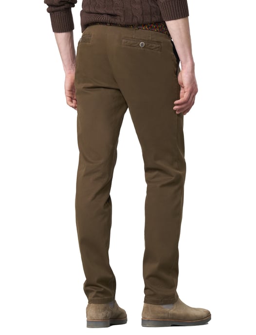 katoenen Meyer pantalon bruin effen normale fit - Image 2