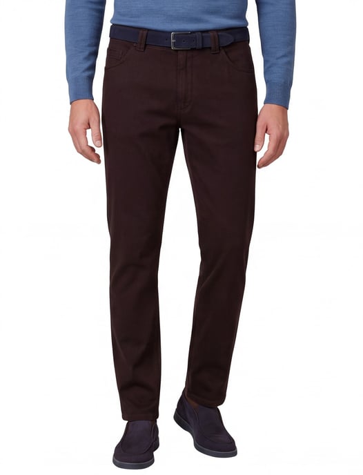 Meyer dublin 5-pocket broek bruin effen - Image 1