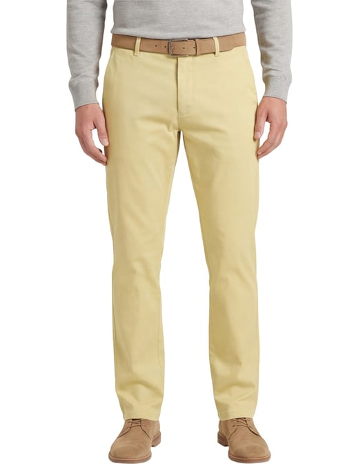 Meyer Rio Pantalon chino geel katoen perfect fit zonder omslag - Image 1