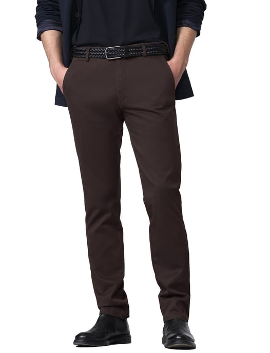 katoenen broek Meyer Bonn bruin - Image 1