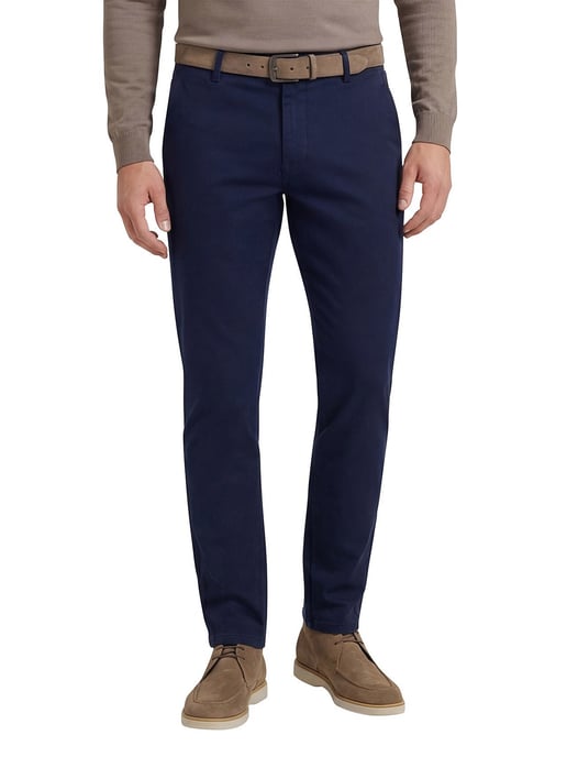 katoenen broek Meyer Bonn donkerblauw flatfront - Image 1